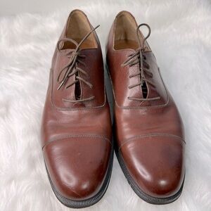 Salvatore Ferragamo Cap Toe Italy Men Size 9.5D Oxfords Lace Up Dress Shoes